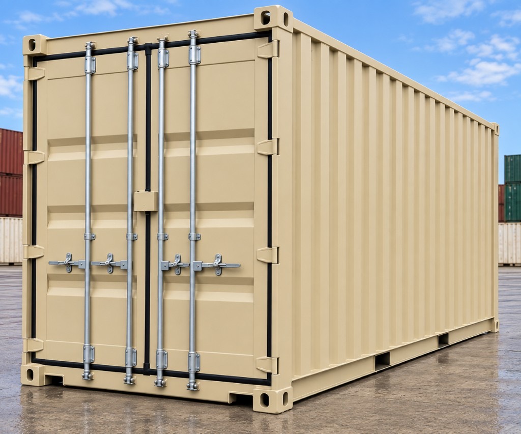 Beige 20ft high cube new one-trip shipping container