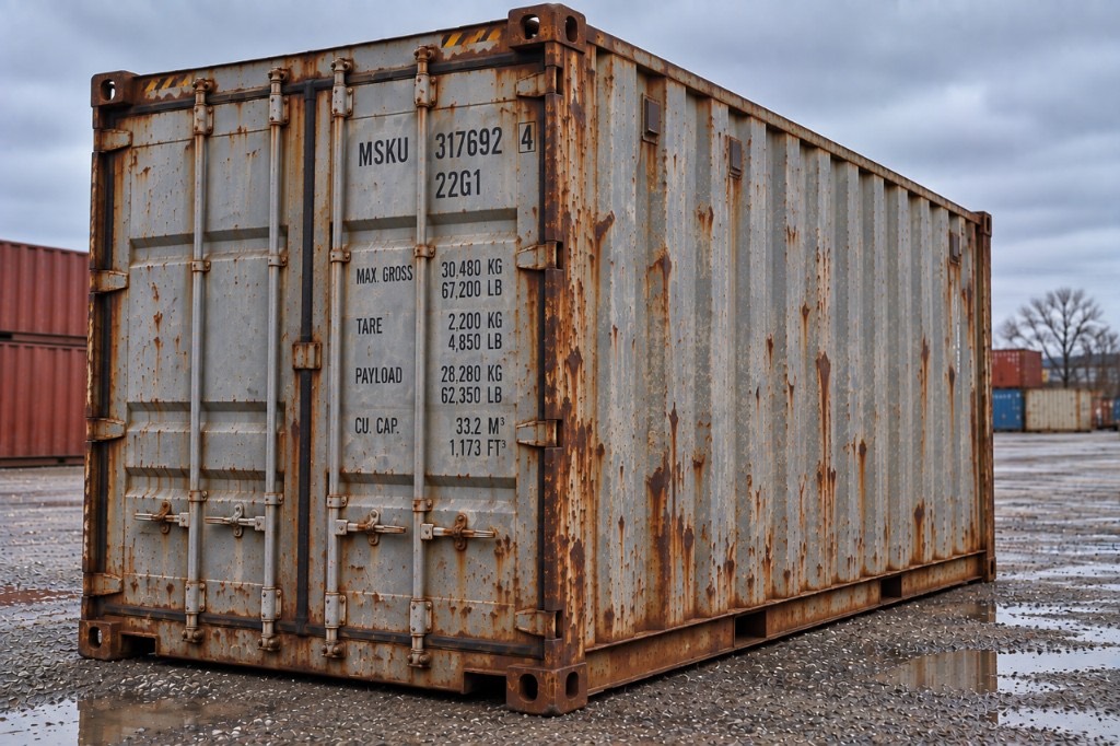 Weathered 20ft standard as-is shipping container