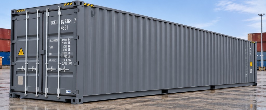 Grey 40ft new one-trip shipping container