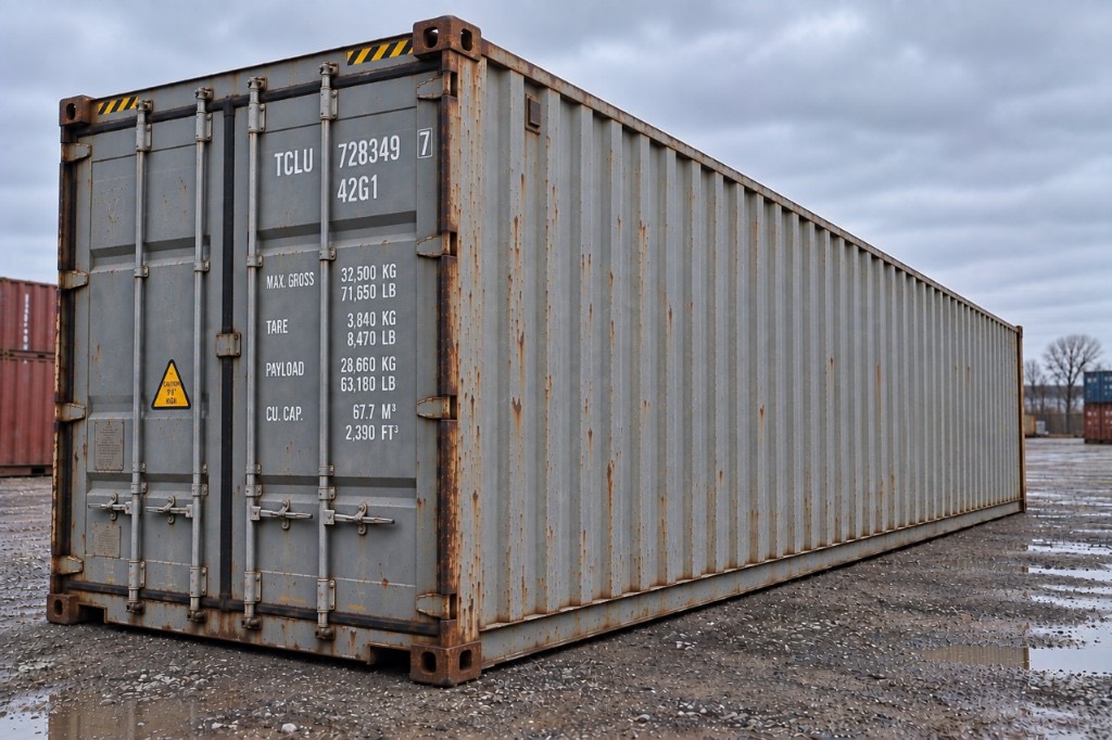 Grey 40ft standard used shipping container